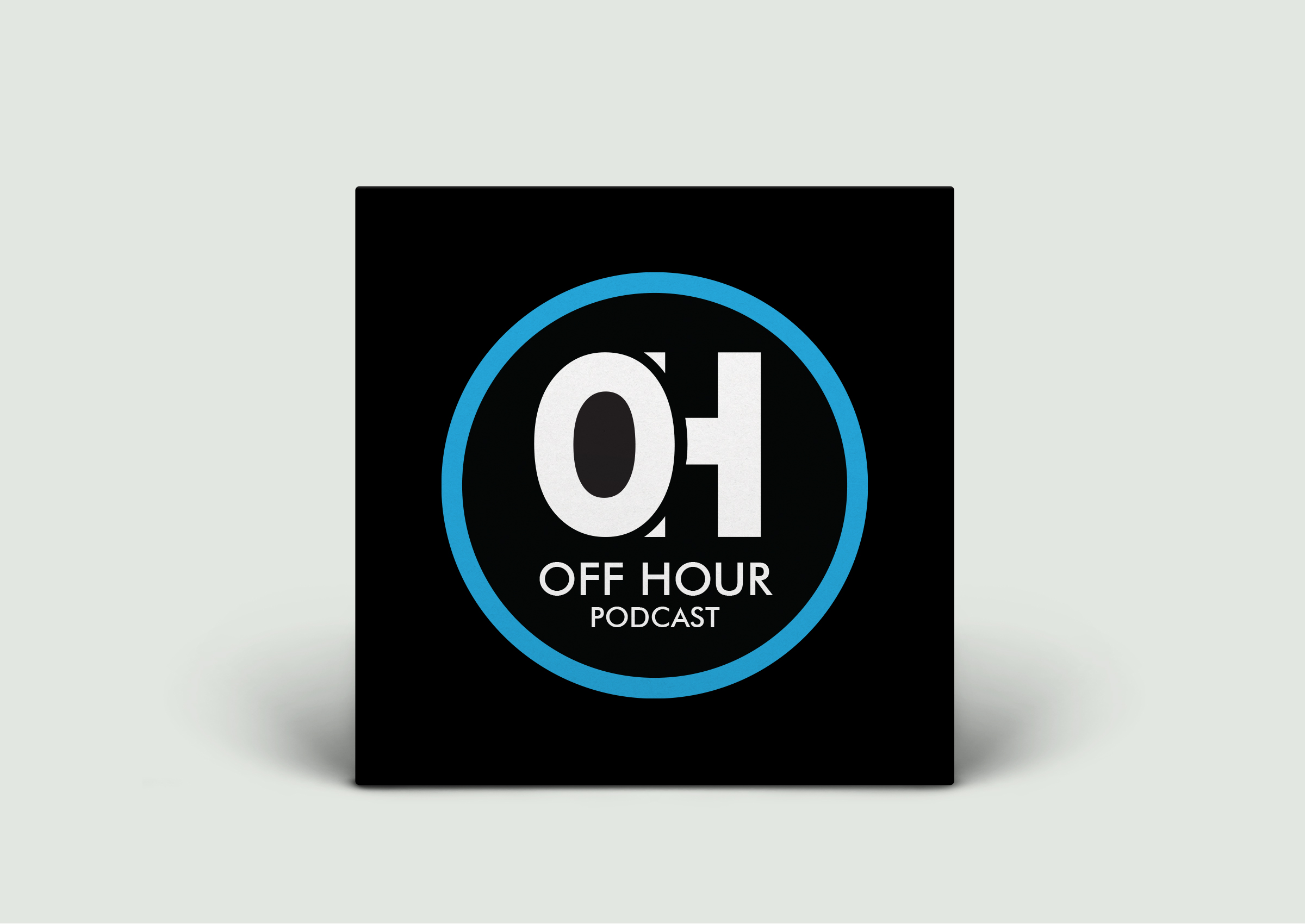 Off Hour podcast cover on vinyl mockup