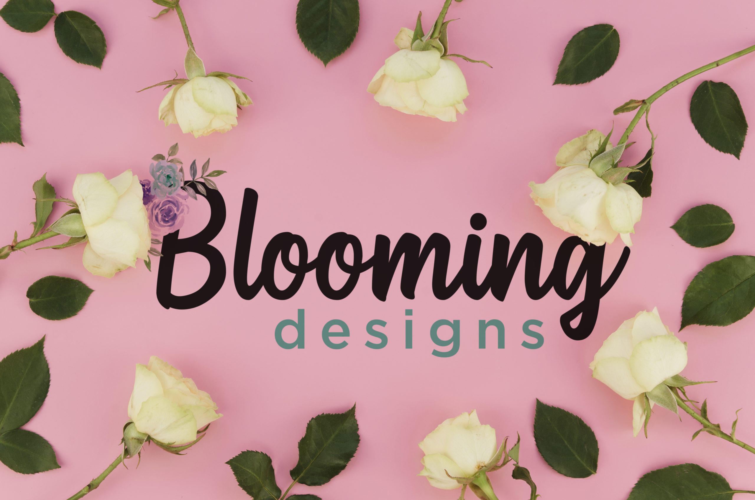 Decorative image showcasing the brand logo mixed with flowers