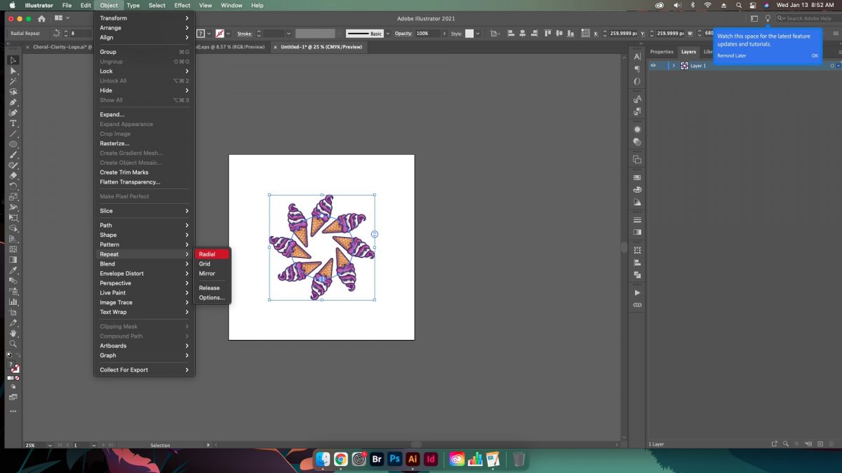 What are Radial, Grid, and Mirror Repeat? Adobe Illustrator Tutorial