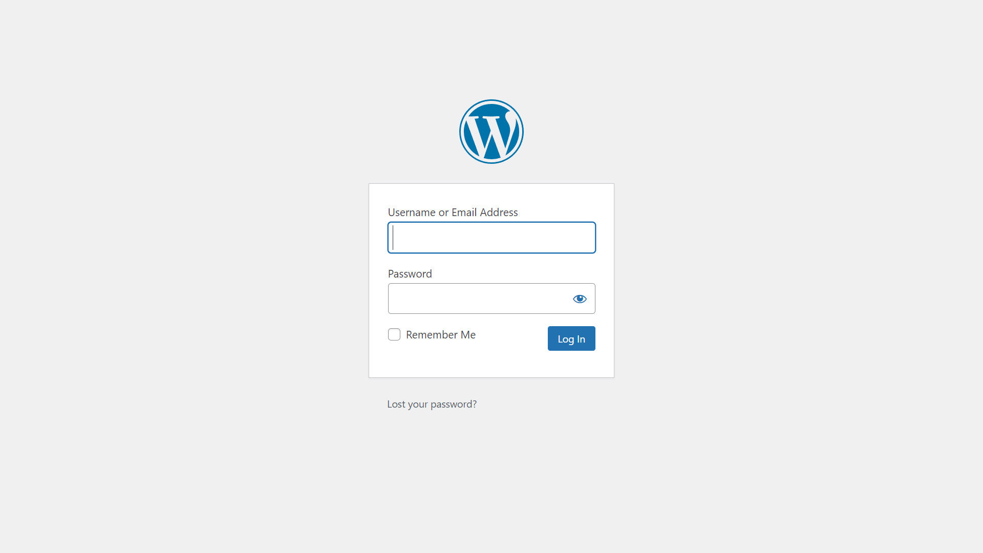 Wordpress login