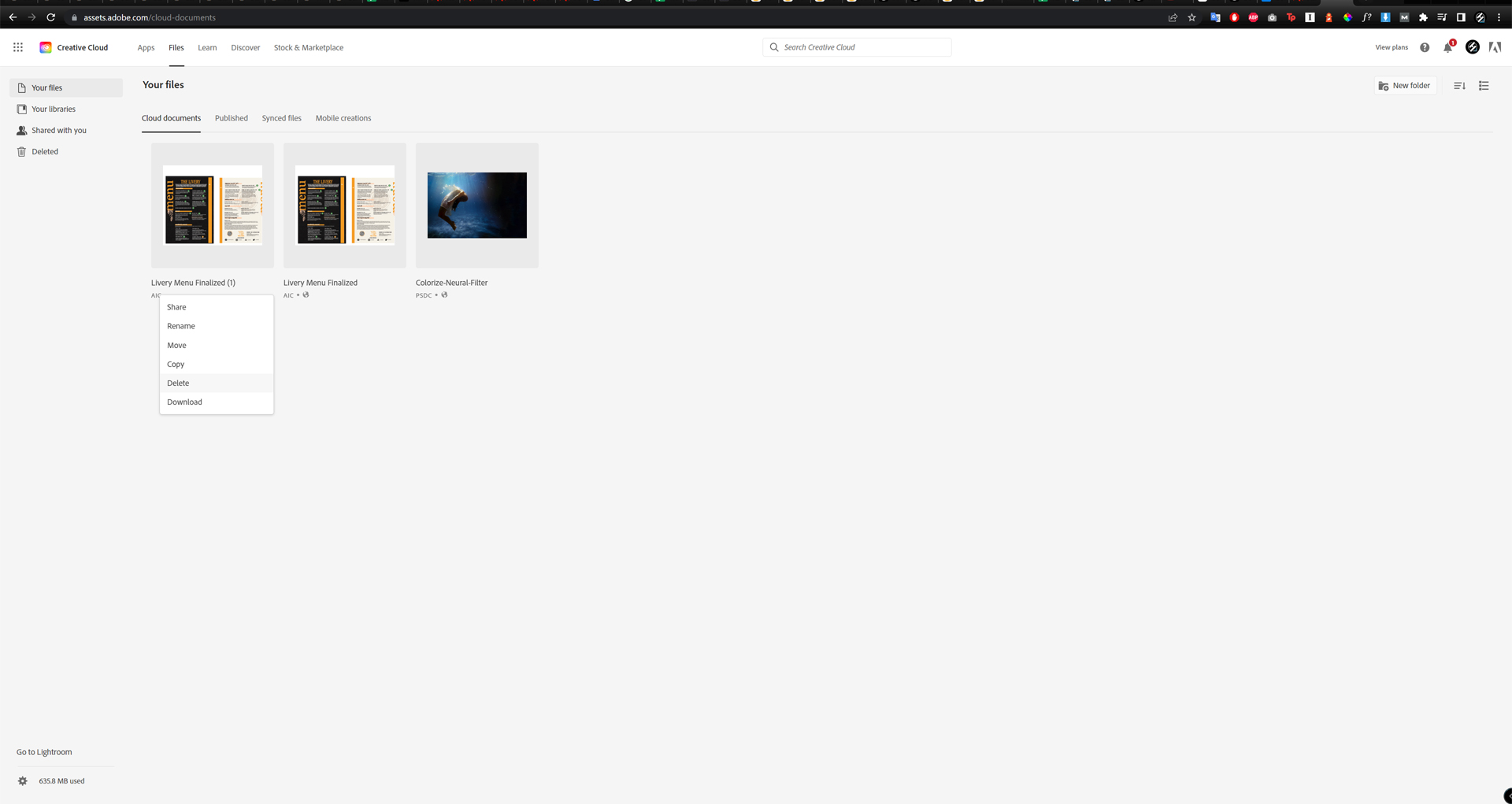 Illustrator Share for Comment Delete-Files