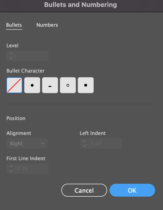 Bullets-and-Numering-Options