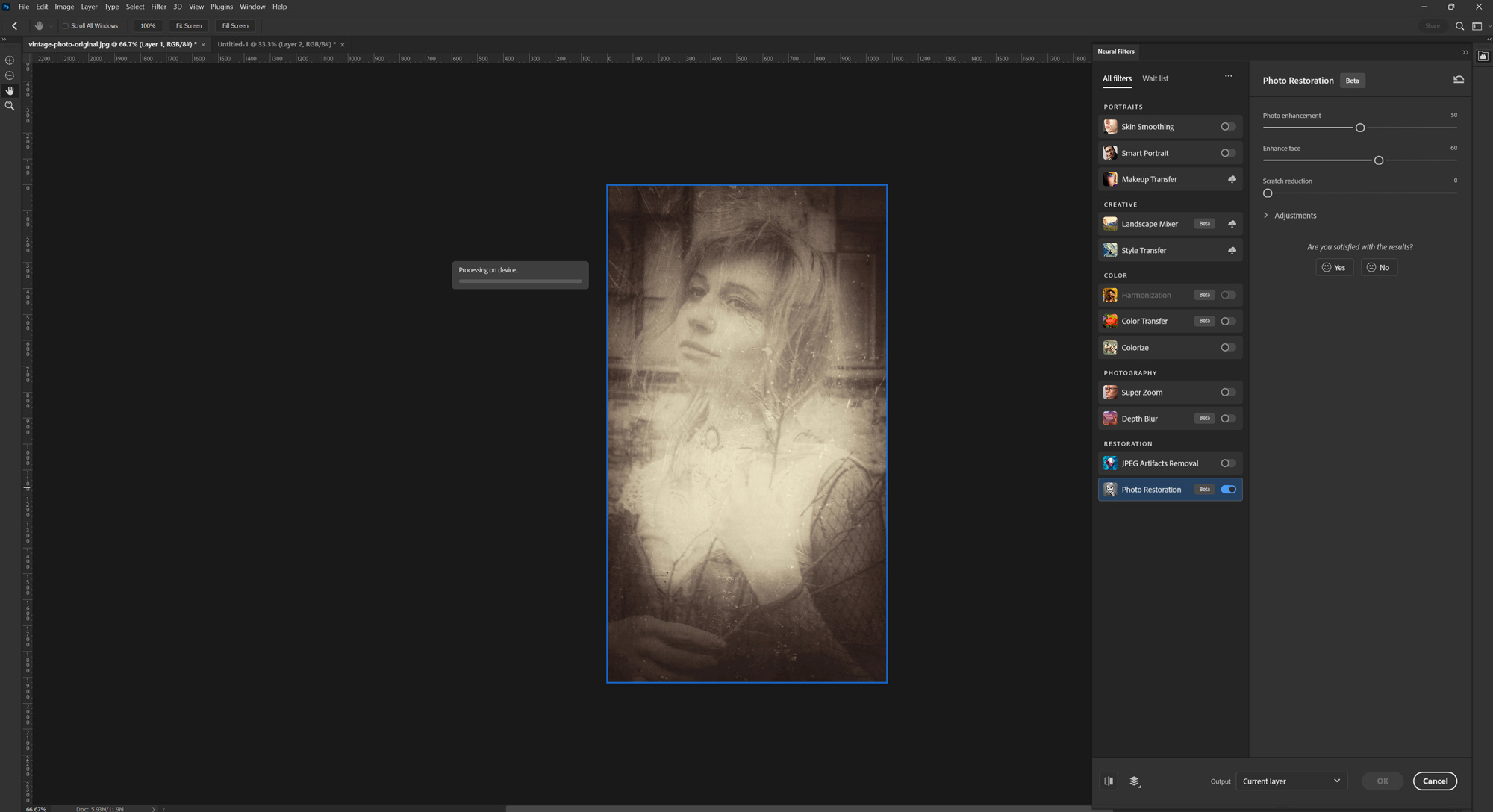 photoshop neural filters restoration download